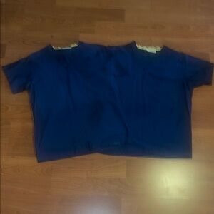 BUNDLE - 2 Navy Blue Scrub Tops